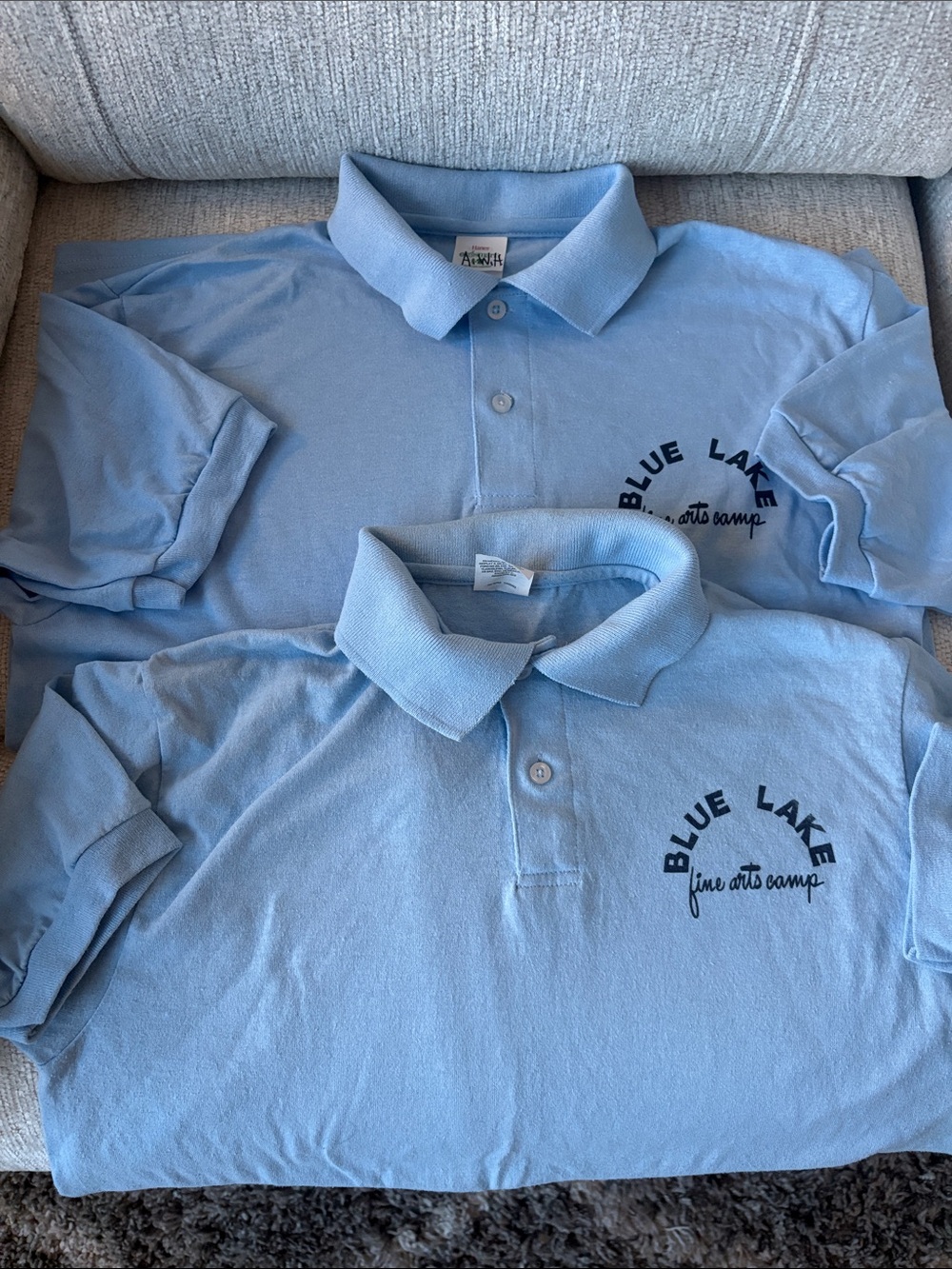 Light Blue Kids Polo Shirt with Blue Lake Fine Arts Camp Logo - Boys & Girls